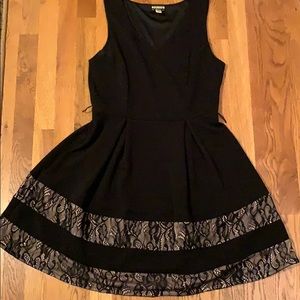 Hanni Black Dress with Bottom beige lace detail